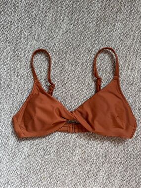 aerie burnt orange twist bikini top